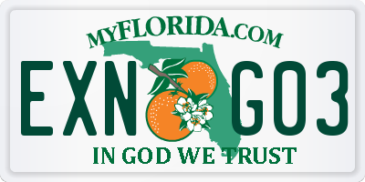 FL license plate EXNG03