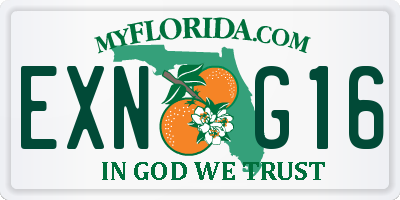 FL license plate EXNG16