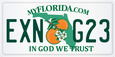 FL license plate EXNG23
