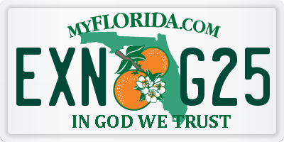 FL license plate EXNG25