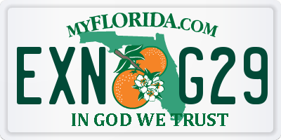 FL license plate EXNG29