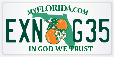 FL license plate EXNG35