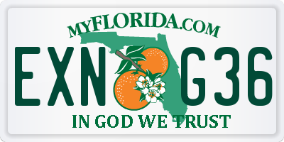 FL license plate EXNG36