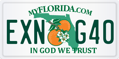 FL license plate EXNG40