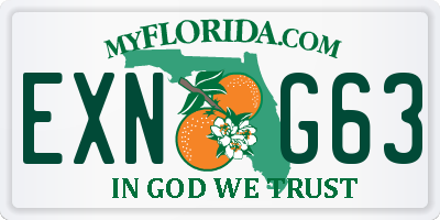 FL license plate EXNG63
