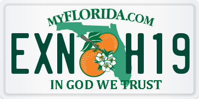 FL license plate EXNH19