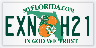 FL license plate EXNH21