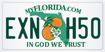 FL license plate EXNH50