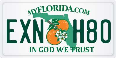 FL license plate EXNH80