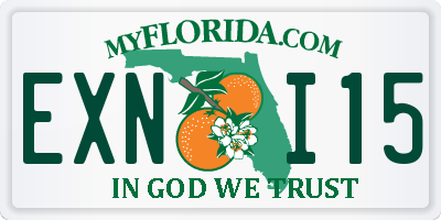 FL license plate EXNI15