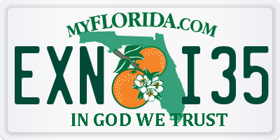 FL license plate EXNI35