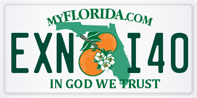 FL license plate EXNI40