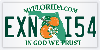 FL license plate EXNI54