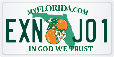 FL license plate EXNJ01