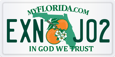 FL license plate EXNJ02