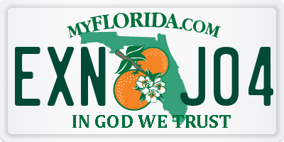 FL license plate EXNJ04