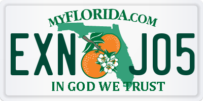 FL license plate EXNJ05