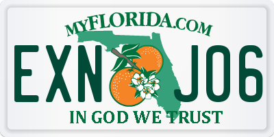 FL license plate EXNJ06