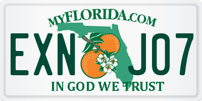 FL license plate EXNJ07
