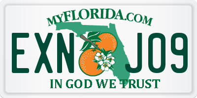 FL license plate EXNJ09