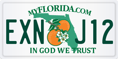 FL license plate EXNJ12