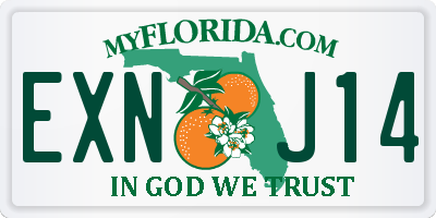 FL license plate EXNJ14