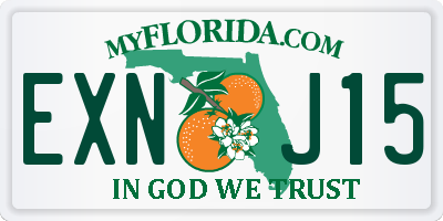 FL license plate EXNJ15