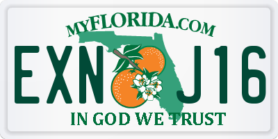 FL license plate EXNJ16