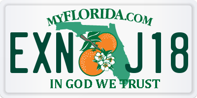 FL license plate EXNJ18