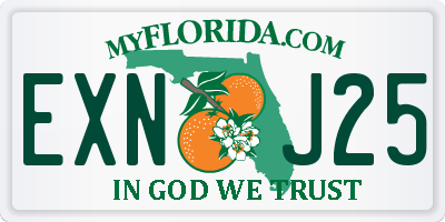 FL license plate EXNJ25