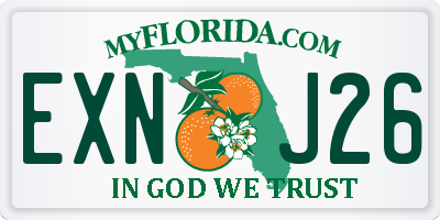 FL license plate EXNJ26
