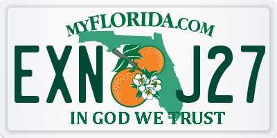 FL license plate EXNJ27