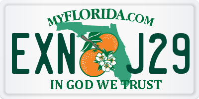 FL license plate EXNJ29