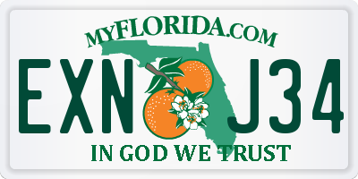 FL license plate EXNJ34