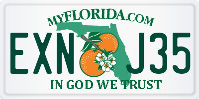 FL license plate EXNJ35