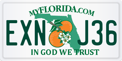 FL license plate EXNJ36