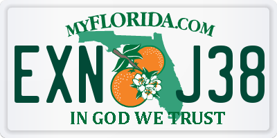 FL license plate EXNJ38