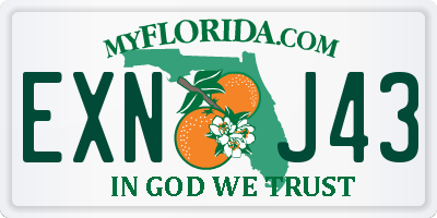 FL license plate EXNJ43