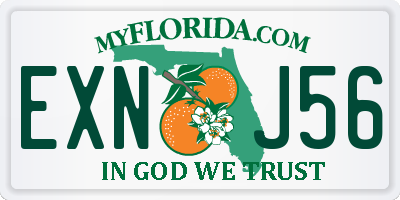 FL license plate EXNJ56