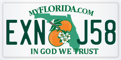 FL license plate EXNJ58