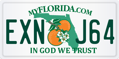 FL license plate EXNJ64