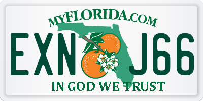 FL license plate EXNJ66