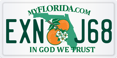 FL license plate EXNJ68