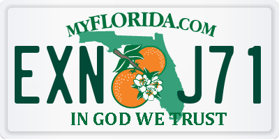 FL license plate EXNJ71