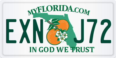 FL license plate EXNJ72