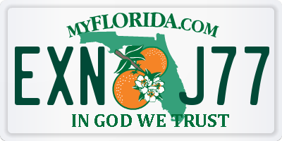 FL license plate EXNJ77