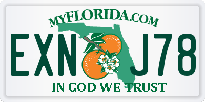 FL license plate EXNJ78