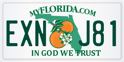 FL license plate EXNJ81
