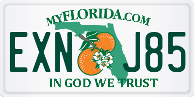 FL license plate EXNJ85