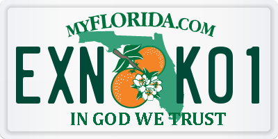 FL license plate EXNK01